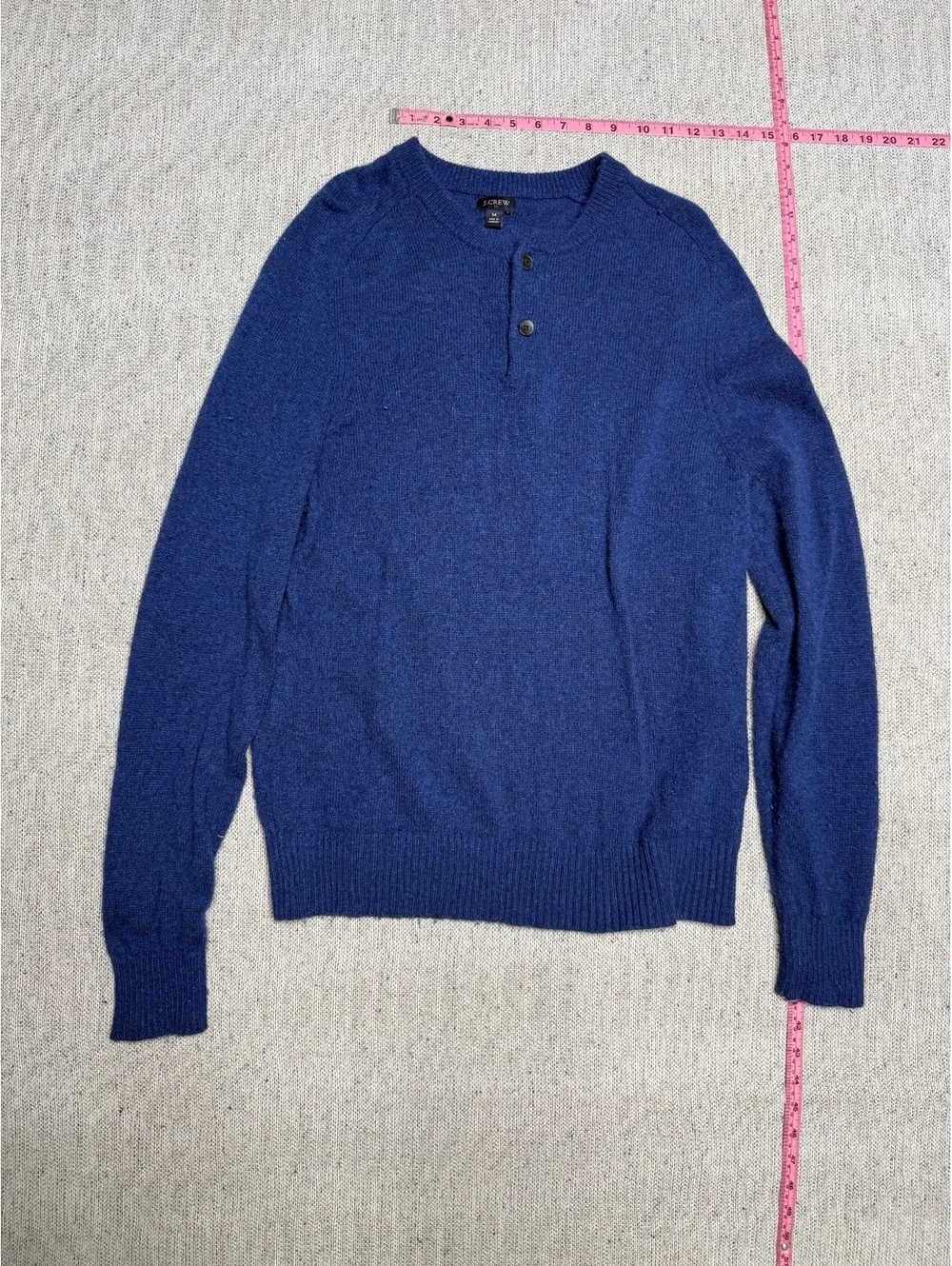 J.CREW Men's Medium Blue Lambs Wool and Polyamide Sweater